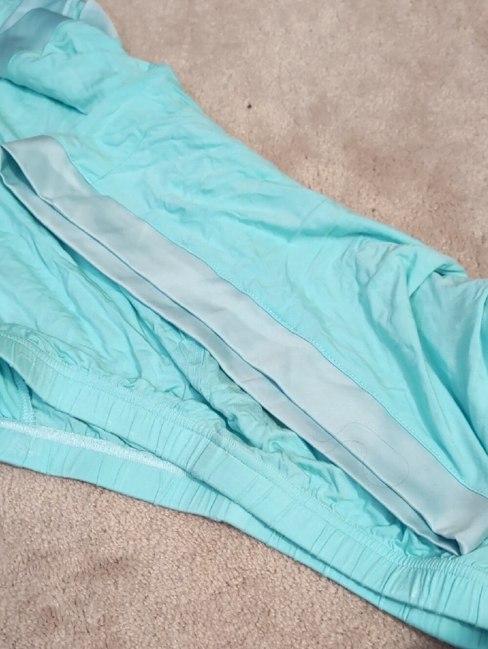 Light Aqua Bamboo Satin-Trim Lounge Pajama Set - Picture 8 of 8